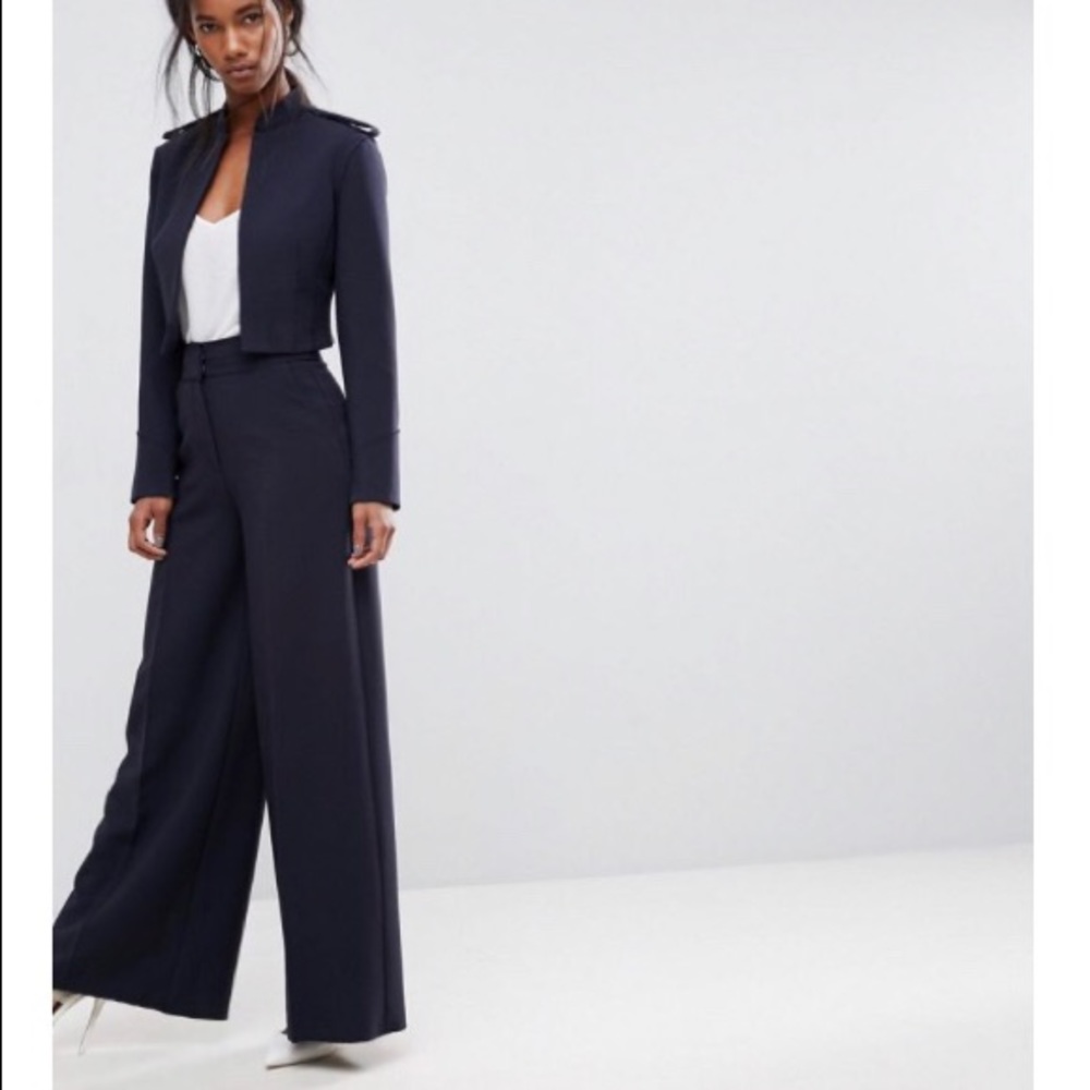 ASOS High waisted trousers, raw edge size 10